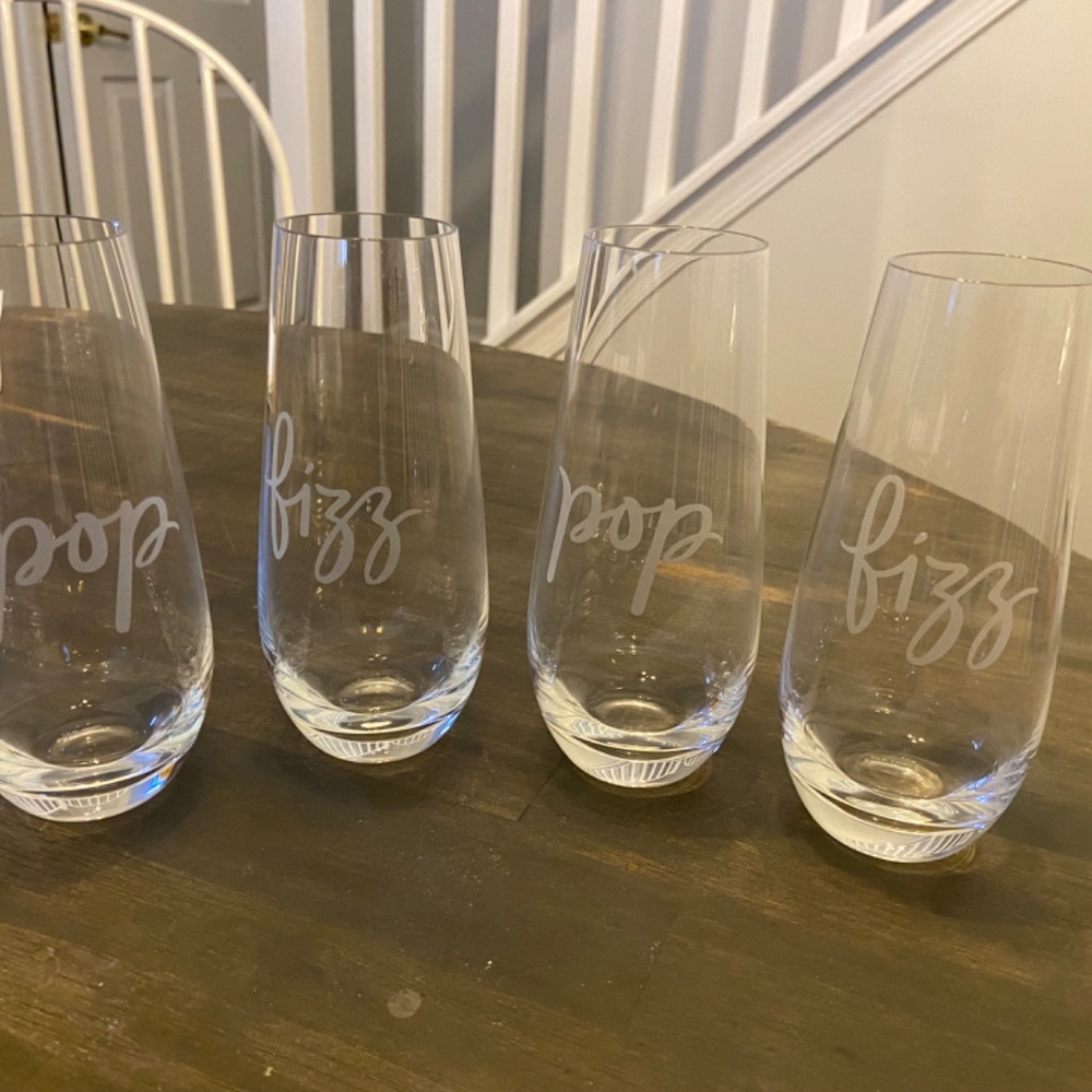 Lenox Kate Spade New York POP FIZZ Etched Stemless Champagne Glasses